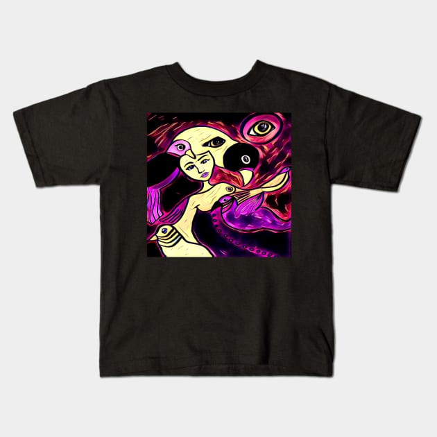 Birds Eye View in Purple Kids T-Shirt by Sarah Curtiss